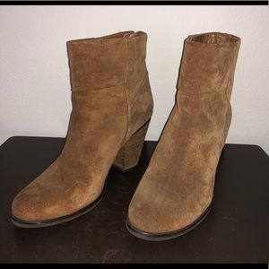 Brown suede booties